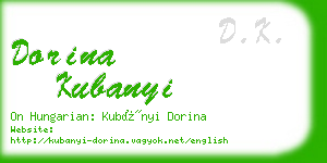 dorina kubanyi business card